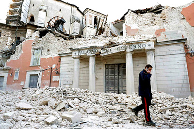 L'Aquila State Archive Collapse - Reuters photos via the New York Times