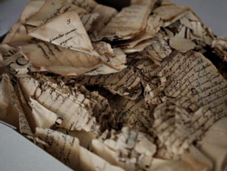 Severely damaged minutes from the Cologne City Archives - dating back to 1756.