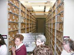 One of 12 archival vaults found in the Church History Library. This particular vault is for short-life documents, most to be kept not over 10 years with only about 5% retained indefinitely.