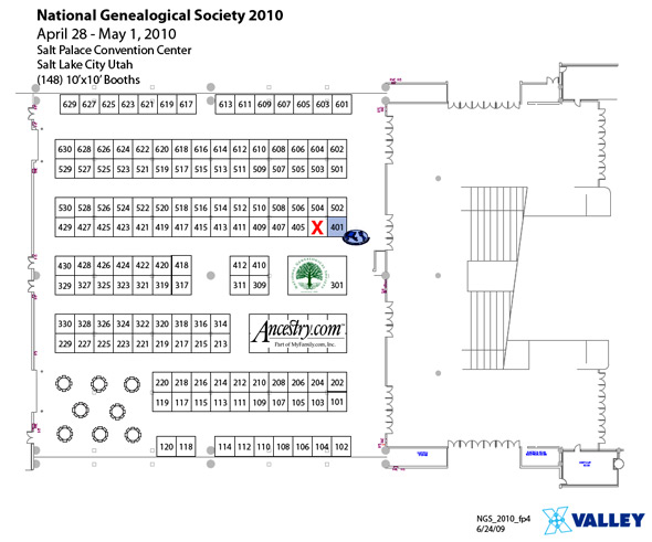 NGS 2010 Exhibit Hall Booth Layout