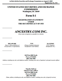 Ancestry.com SEC Filing