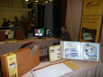 ArchivaLife's Bill Burch in his booth at the 2009 California Family History Expo.