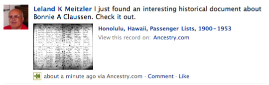 Facebook Message Via Ancestry