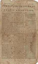 A 1780 Pennsylvania Journal Newspaper
