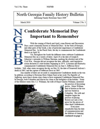 North Georgia Family History Bulletin