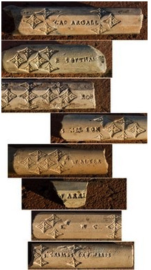 AP – This 2010 photo provided by the Jamestown Rediscovery Project shows composite photograph of eight pipes …