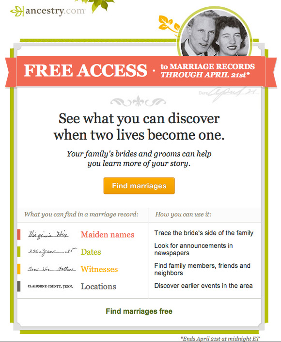 Free-Marriage-Access-Ancestry-Thru-Apr-21
