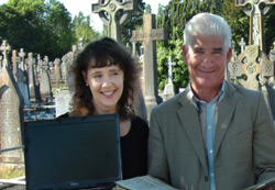 Jackie Hayes, city archivist and Flan Haskett, cemetery superintendent
