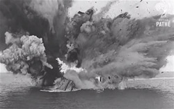 The HMS Barham Explodes and Sinks, 1941 - Photo: British Pathé