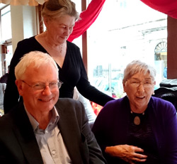 Patricia Moorhead (right) with AGI colleagues Michael Walsh and Máire Mac Conghail (AGI President). 