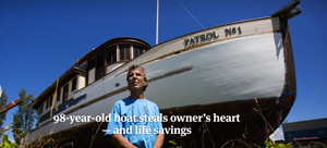 Marc Landry, who purchased Harbor Patrol No. 1 in 2008, says he spent $78,000 in materials to restore it. He failed to move the boat after an eviction notice, and it is now owned by the Port of Port Townsend and could be headed for demolition. (Sy Bean/The Seattle Times)