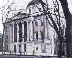 The previous Albany City Hall, designed and built according to the plans of architect Philip Hooker, was destroyed by fire on Feb. 10, 1880. ( Provided by Jim Leahy ) From the Times Union The previous Albany City Hall, designed and built according to the plans of architect Philip Hooker, was destroyed by fire on Feb. 10, 1880. ( Provided by Jim Leahy ) From the Times Union