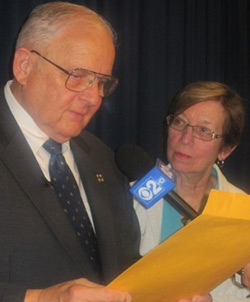 Joel Chrastka, 73, of Berwn, Illinois finally receives his original birth certificate. Photo courtesy of State Rep. Sara Feigenholtz