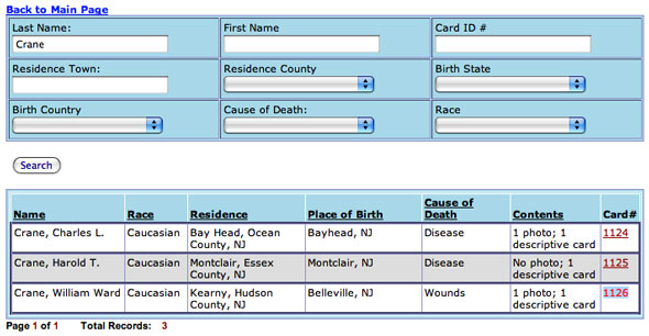 New Jersey Cranes Who Died in WWI