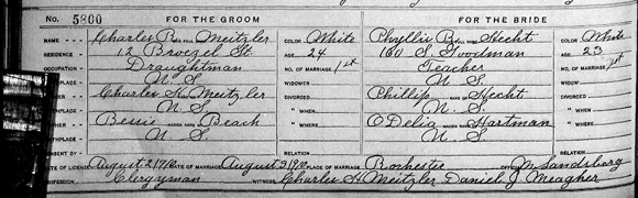 Charles Meitzler-Phyllis Hecht Marriage