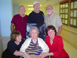 Becky Bechtel, bottom right, connected with family members… (Photo by Lori Carter/Correspondent )